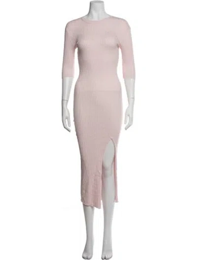 Pre-owned Alexandra Golovanoff Crew Neck Long Dress In Purple