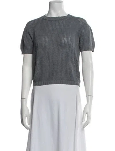 Pre-owned Alexandra Golovanoff Crew Neck Short Sleeve Top In Grey