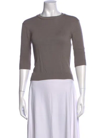 Pre-owned Alexandra Golovanoff Crew Neck Three-quarter Sleeve Top In Grey