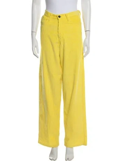 Pre-owned Alexandra Golovanoff High-rise Wide Leg Jeans In Yellow