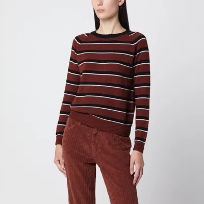 Alexandra Golovanoff Mila Stripes Brown 21 Cashmere Sweater