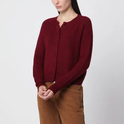 Alexandra Golovanoff Mila Wine 21 Cashmere Cardigan In Burgundy