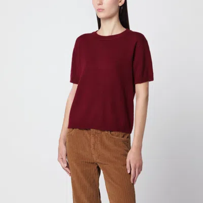 Alexandra Golovanoff Mini Andre Wine 21 Cashmere T-shirt In Burgundy