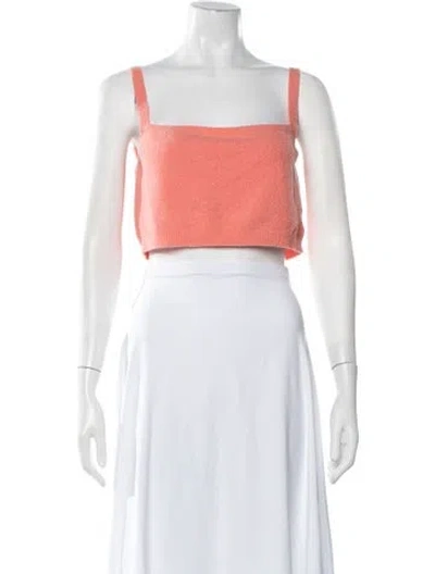 Pre-owned Alexandra Golovanoff Square Neckline Sleeveless Crop Top In Pink