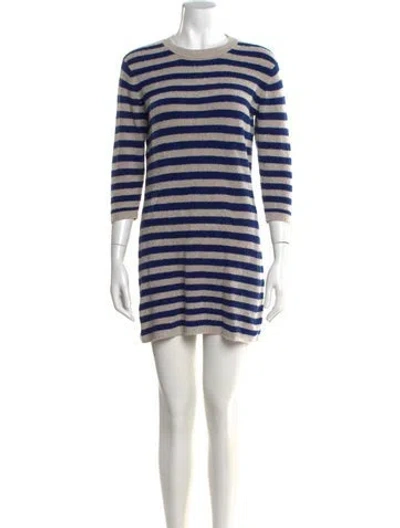 Pre-owned Alexandra Golovanoff Striped Mini Dress In Neutral