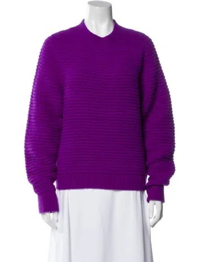 Pre-owned Alexandra Golovanoff Virgin Wool Crew Neck Sweater In Purple