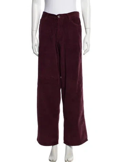 Pre-owned Alexandra Golovanoff Wide Leg Pants In Burgundy