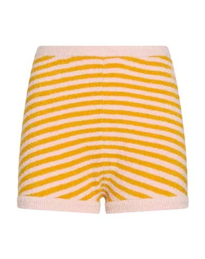 Alexandra Golovanoff Woman Shorts & Bermuda Shorts Mustard Size Xs Cotton, Polyamide, Cashmere, Elas In Yellow