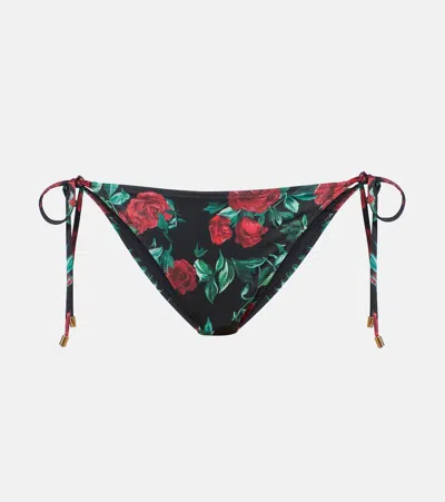 Alexandra Miro Alex Floral Bikini Bottoms In Black