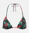 Alexandra Miro Alex Floral Bikini Top In Black