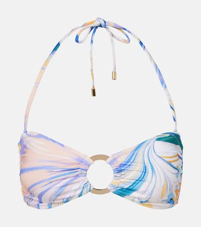 Alexandra Miro Carlotta Printed Bandeau Bikini Top In Multi