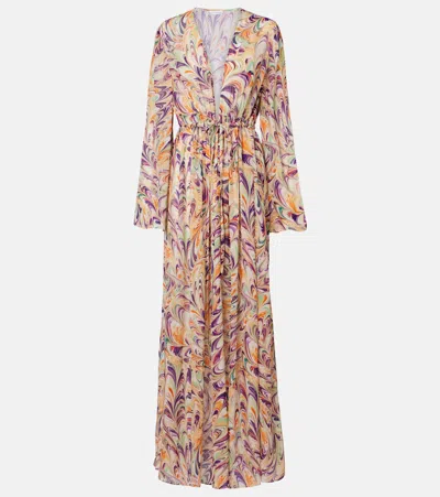 Alexandra Miro Chloe Printed Georgette Kaftan In Multi