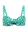 Alexandra Miro Clara Polka-dot Bikini Top In Emerald White Polka Dot