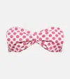 Alexandra Miro Clara Polka-dot Gathered Bikini Top In White