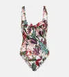 Alexandra Miro Clara Printed Swimsuit In Tropical Print