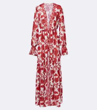 Alexandra Miro Clementine Floral Maxi Dress In Red