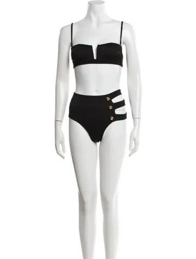 Pre-owned Alexandra Miro Cutout Accent Bikini W/ Tags In Black/white