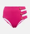 Alexandra Miro Della Cutout Bikini Bottoms In Raspberry