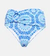 Alexandra Miro Dorit Printed Bikini Bottoms In Dandelion Print Blue / White