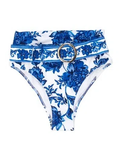 Pre-owned Alexandra Miro Floral Print Bottoms W/ Tags In Blue