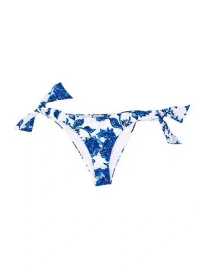 Pre-owned Alexandra Miro Floral Print Bottoms W/ Tags In Blue