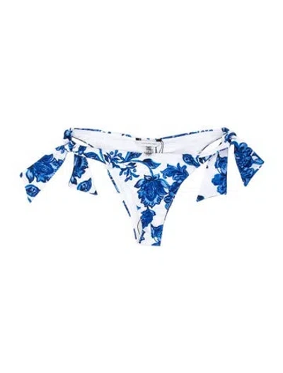 Pre-owned Alexandra Miro Floral Print Bottoms W/ Tags In Blue