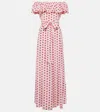 Alexandra Miro Giselle Off-shoulder Polka-dot Midi Dress In Multicoloured