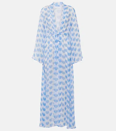 Alexandra Miro Greta Printed Beach Cover-up In Blue