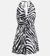 Alexandra Miro Irena Zebra-print Jumpsuit In Zebra Print Black / White