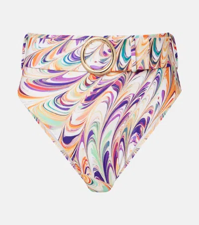 Alexandra Miro Iris Belted Printed Bikini Bottoms In Multi