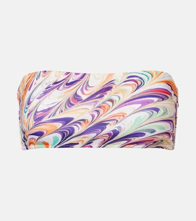 Alexandra Miro Iris Printed Bandeau Bikini Top In Multi
