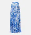 Alexandra Miro Jaimee High-rise Printed Maxi Skirt In Blue