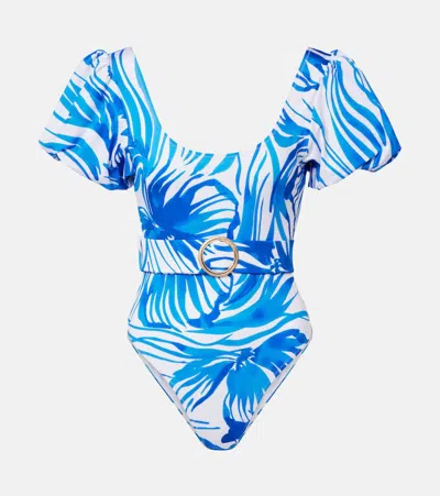 Alexandra Miro Jeanie Floral Swimsuit In Blue