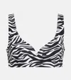 Alexandra Miro Kamala Bikini Top In Zebra Print Black / White