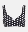 Alexandra Miro Kamala Polka-dotted Bikini Top In Polka Dot, Black / White