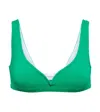 Alexandra Miro Kamala Ribbed Bikini Top In Emerald