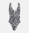 Alexandra Miro Bedruckter Badeanzug Kiki In Zebra Print Black / White