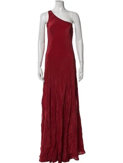 Pre-owned Alexandra Miro One-shoulder Long Dress W/ Tags In Red
