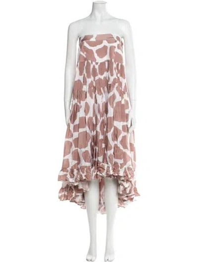 Pre-owned Alexandra Miro Printed Knee-length Dress In Pink