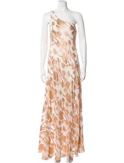 Pre-owned Alexandra Miro Printed Long Dress In Neutral