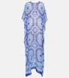 Alexandra Miro Roxanne Printed Chiffon Kaftan In Moroccan Tile Print