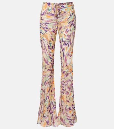 Alexandra Miro Scarlett Printed Flared Pants In Multi