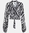 Alexandra Miro Tabitha Zebra-print Crop Top In Zebra Print Black / White