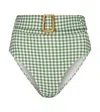 Alexandra Miro Ursula Gingham Bikini Bottoms In 绿色