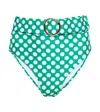 Alexandra Miro Ursula Polka-dot Bikini Bottoms In Emerald White Polka Dot