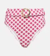 Alexandra Miro Ursula Polka-dot High-rise Bikini Bottom In White