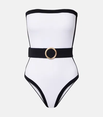 Alexandra Miro Whitney Belted Swimsuit In White