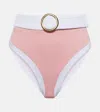 Alexandra Miro Whitney High-rise Bikini Bottoms In Pink Texture