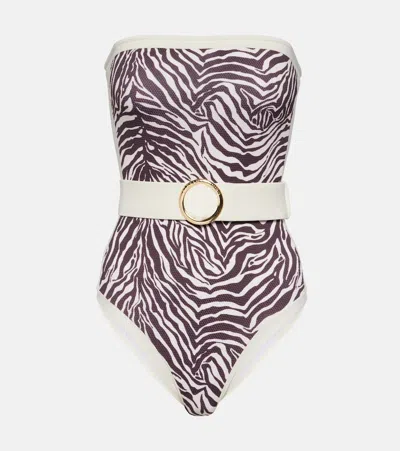 Alexandra Miro Whitney Zebra-print Swimsuit In Multicoloured