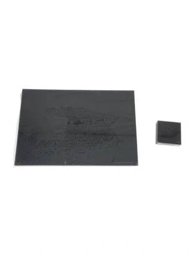 Pre-owned Alexandra Von Furstenberg 8-piece Rectangle Placemats And Coasters Set In Gray